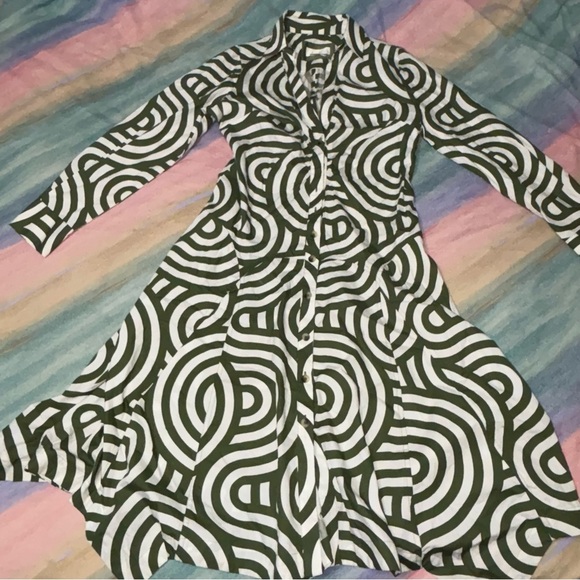 Anthropologie Poplin Shirt Dress - Kelly Green Size 16 - Picture 5 of 10